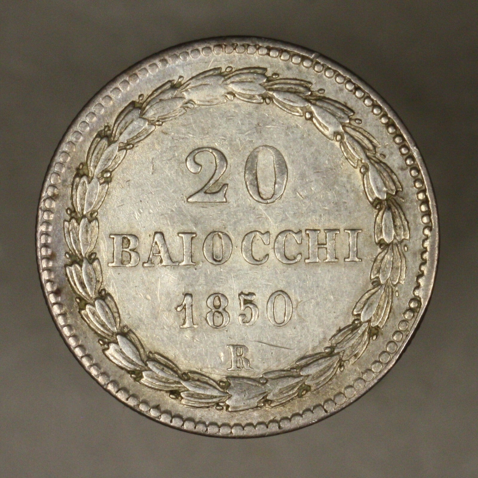 Italy Papal States 1850 R 20 Baiocchi 
