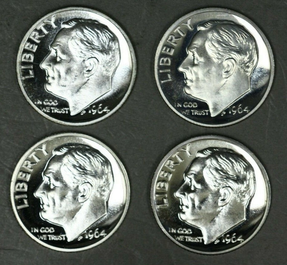 US 1964 Roosevelt Dimes (x4) Proof  A2907