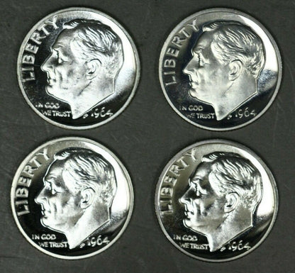 US 1964 Roosevelt Dimes (x4) Proof  A2907
