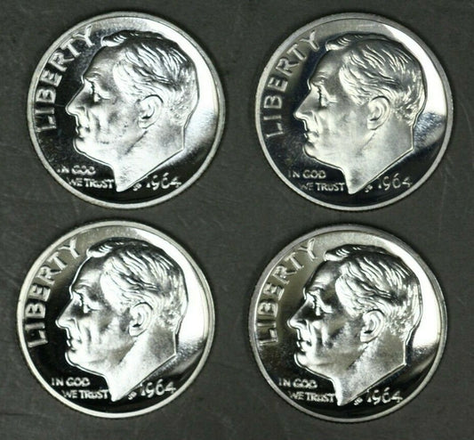 US 1964 Roosevelt Dimes (x4) Proof  A2907
