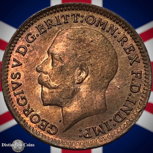 Great Britain 1913 Third Farthing 1/3 Penny GB3047
