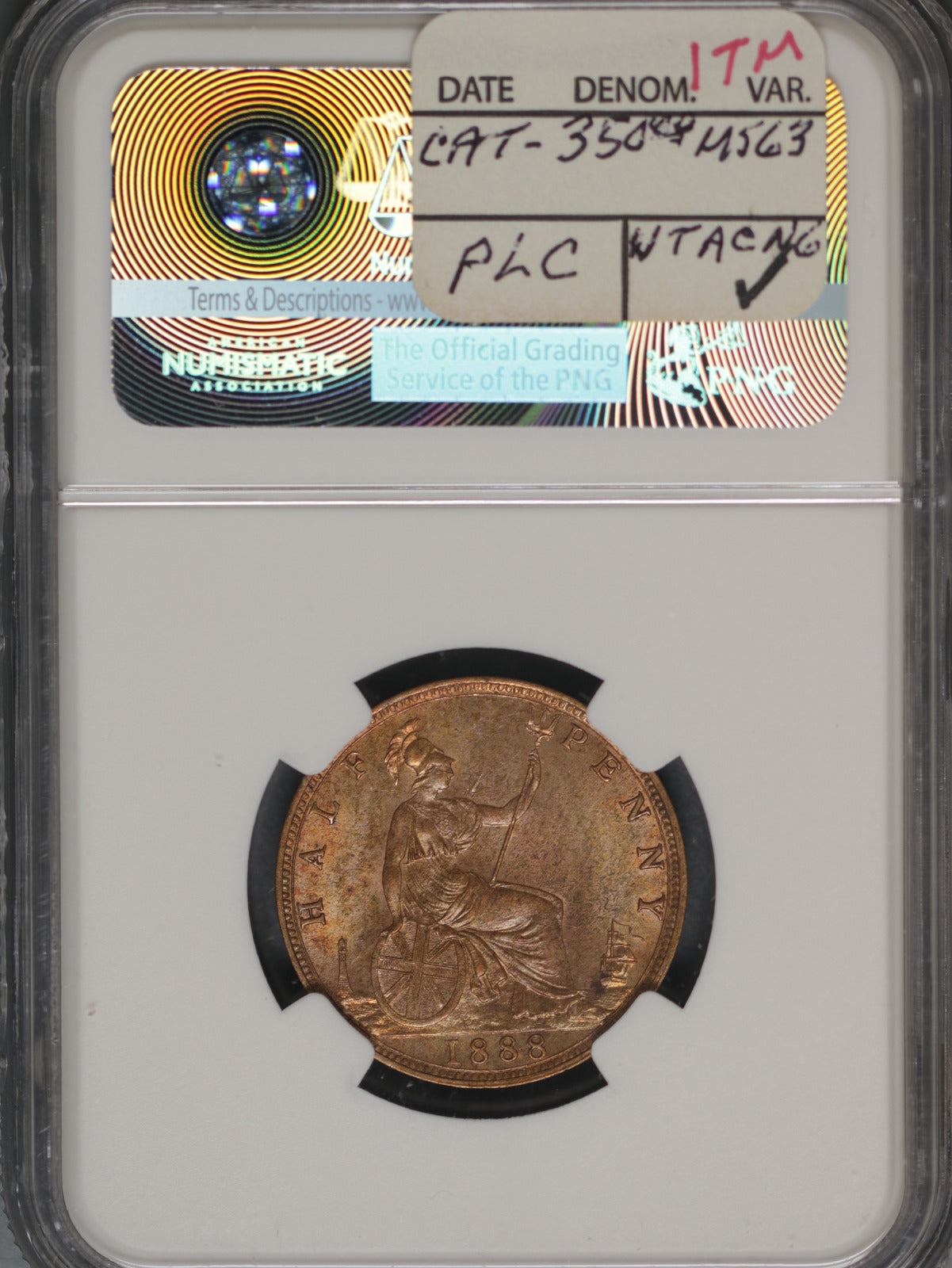 Great Britain 1888 1/2 Penny K-754 NGC MS62 RB