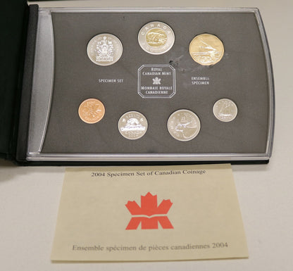 Canada 2004 Specimen Set Goose Loon Dollar 7 Coin Set w/ Box and COA  B405