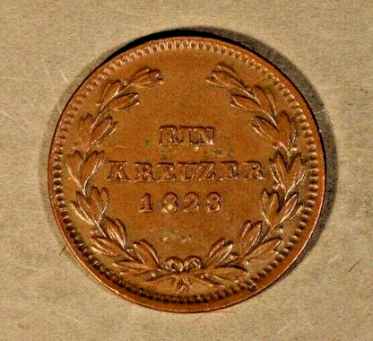 1828D German State Baden 1 Kreuzer Light Circulation   