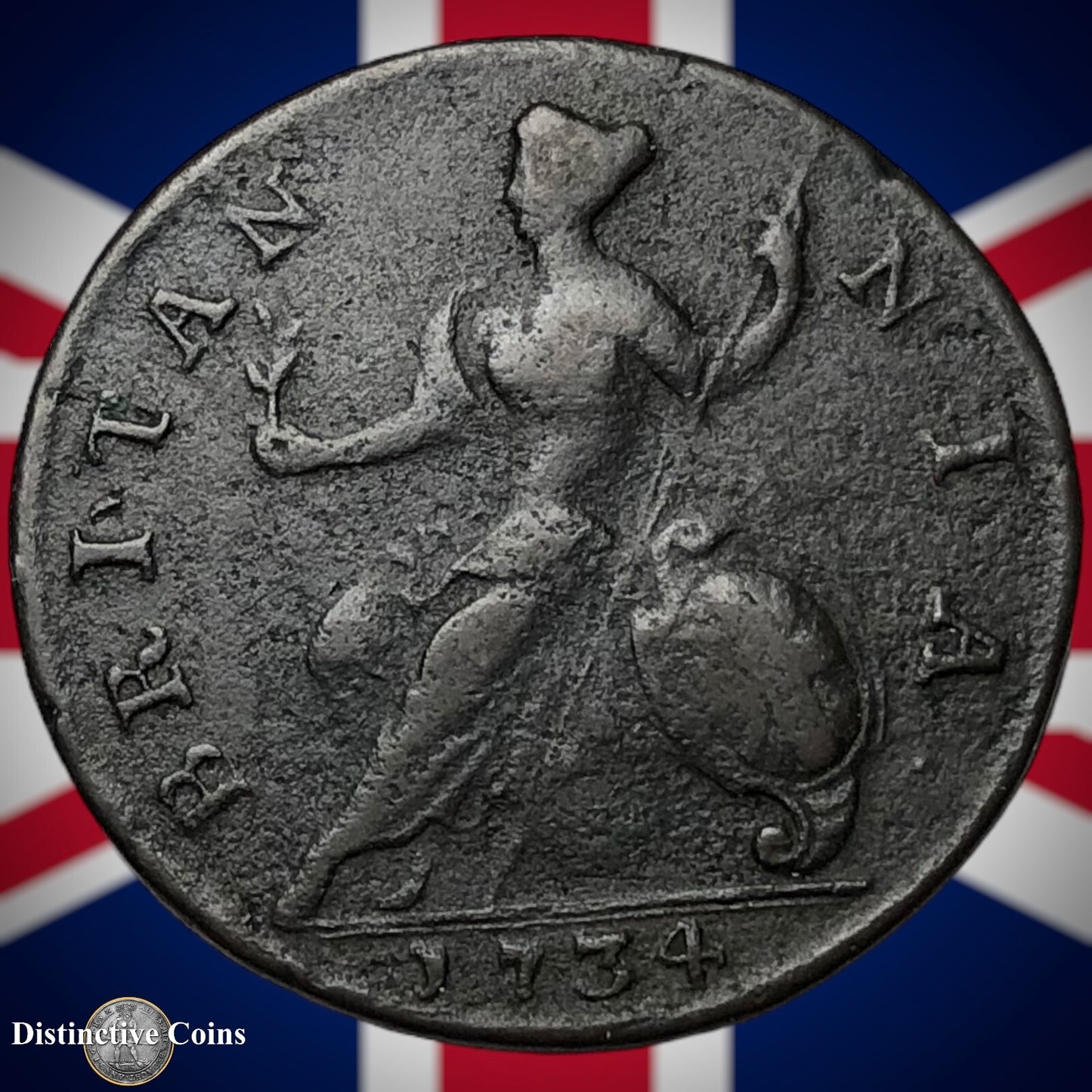 Great Britain 1734 Half Penny 1/2d GB5051