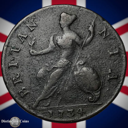 Great Britain 1734 Half Penny 1/2d GB5051