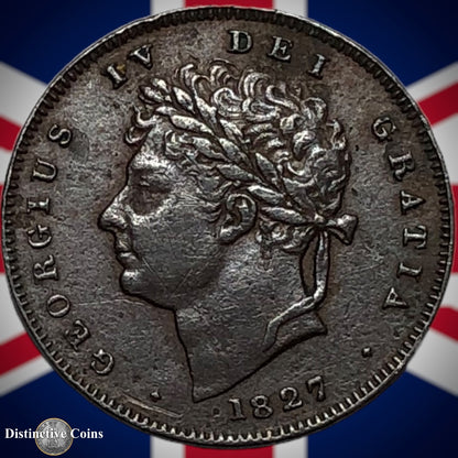 Great Britain 1827 Third Farthing 1/3 Penny GB3007