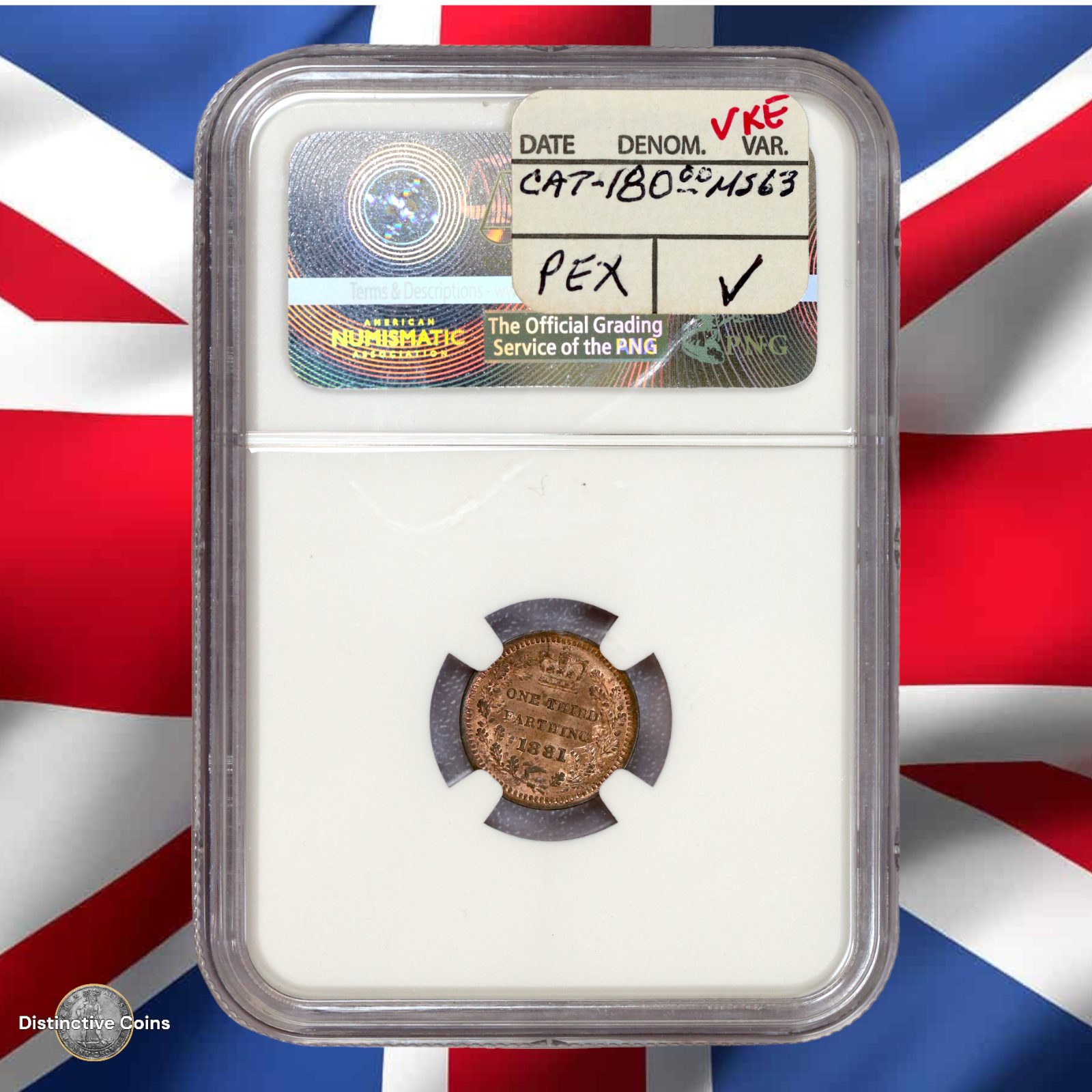 Great Britain 1881 1/3 Farthing NGC MS63RB - GBS006