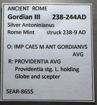 ANCIENT ROME Gordian III 238-244 AD SIlver Antoninianus Rome Mint   #A221