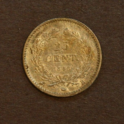 France 1845 B 25 Centimes AU  Scarce in High Grade A174