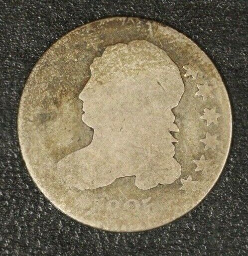 1825 Capped Bust Dime Silver Silver Heavily Circulated
