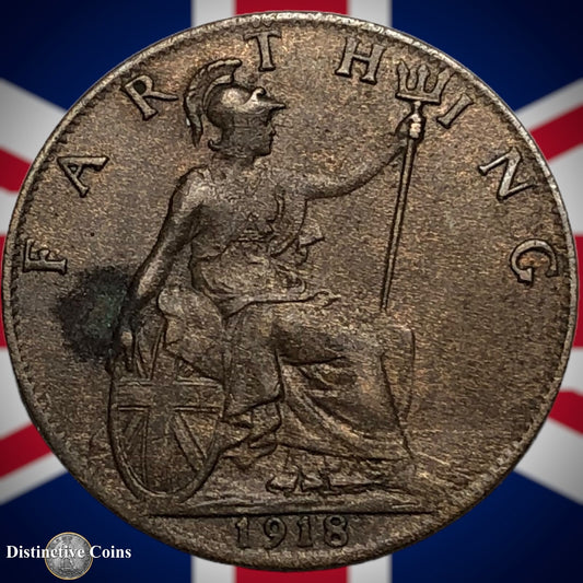 Great Britain 1918 Farthing 1/4d GB4702