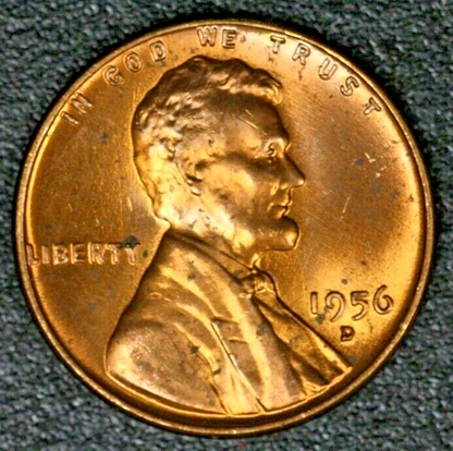 US 1956 D Lincoln Wheat Penny CH Red BU  A2805