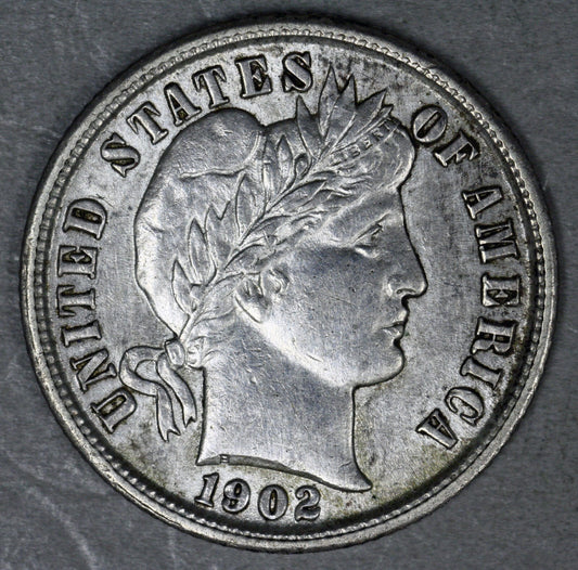 US 1902 P Barber Dime A3355