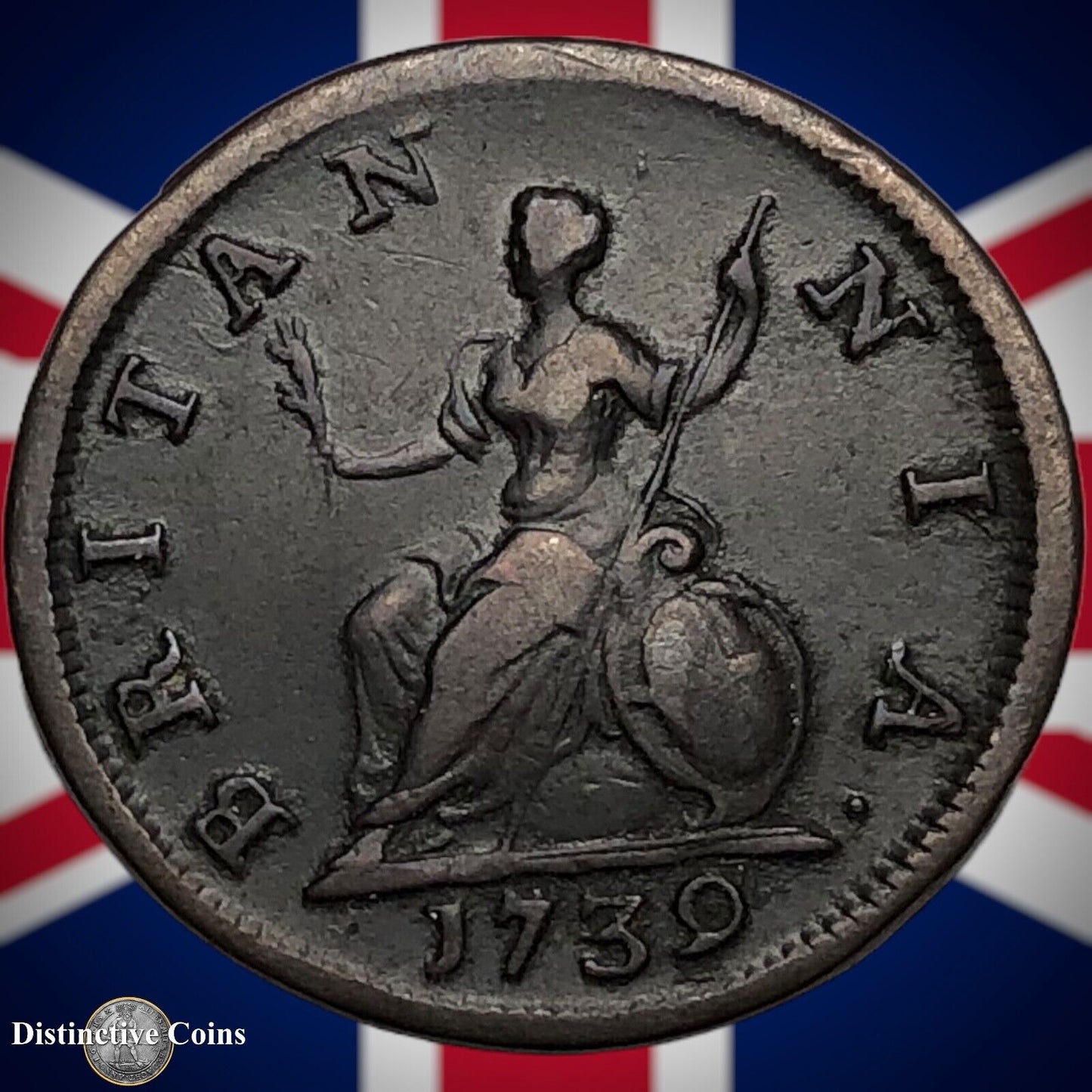 Great Britain 1739 Farthing 1/4d GB3167