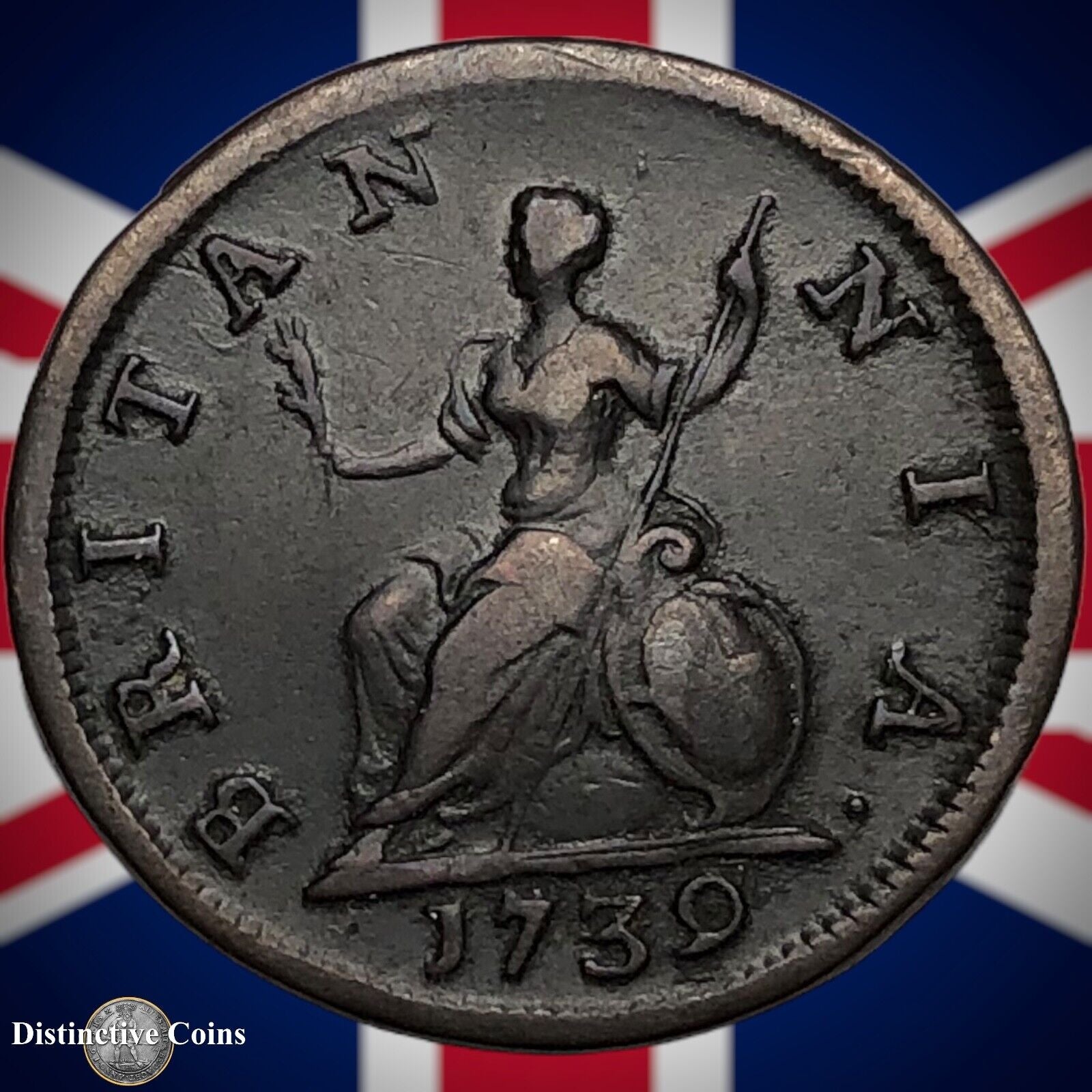 Great Britain 1739 Farthing 1/4d GB3167