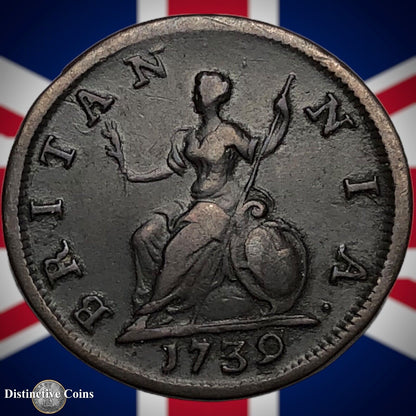 Great Britain 1739 Farthing 1/4d GB3167