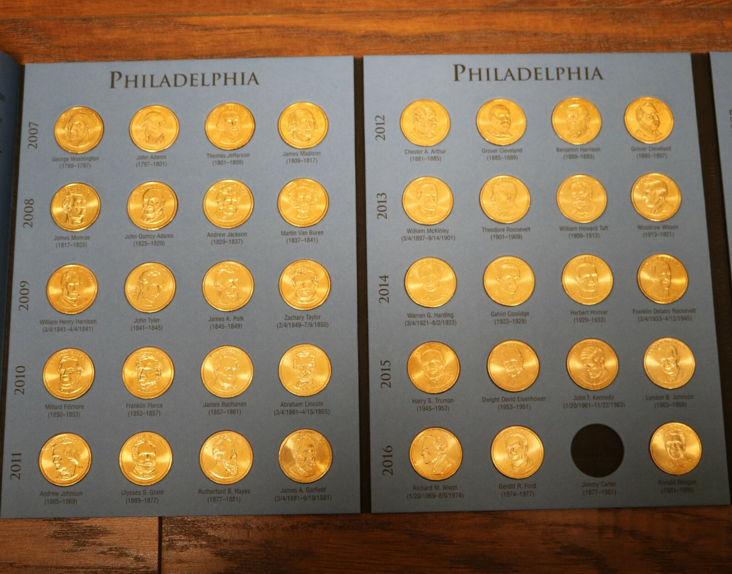 US Set of Presidential Dollars 78 Coins P & D Mint 2007-2016 in Folder  B274