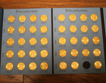 US Set of Presidential Dollars 78 Coins P & D Mint 2007-2016 in Folder  B274