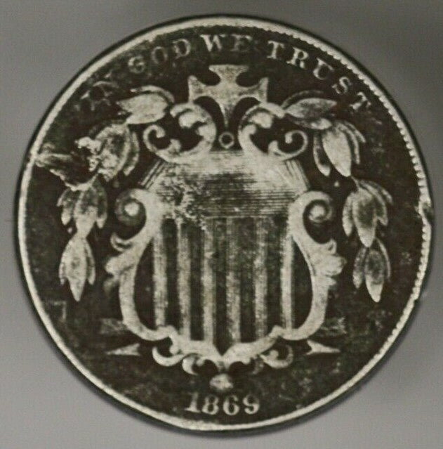 US 1869 Shield Nickel Dark Porous  A2748