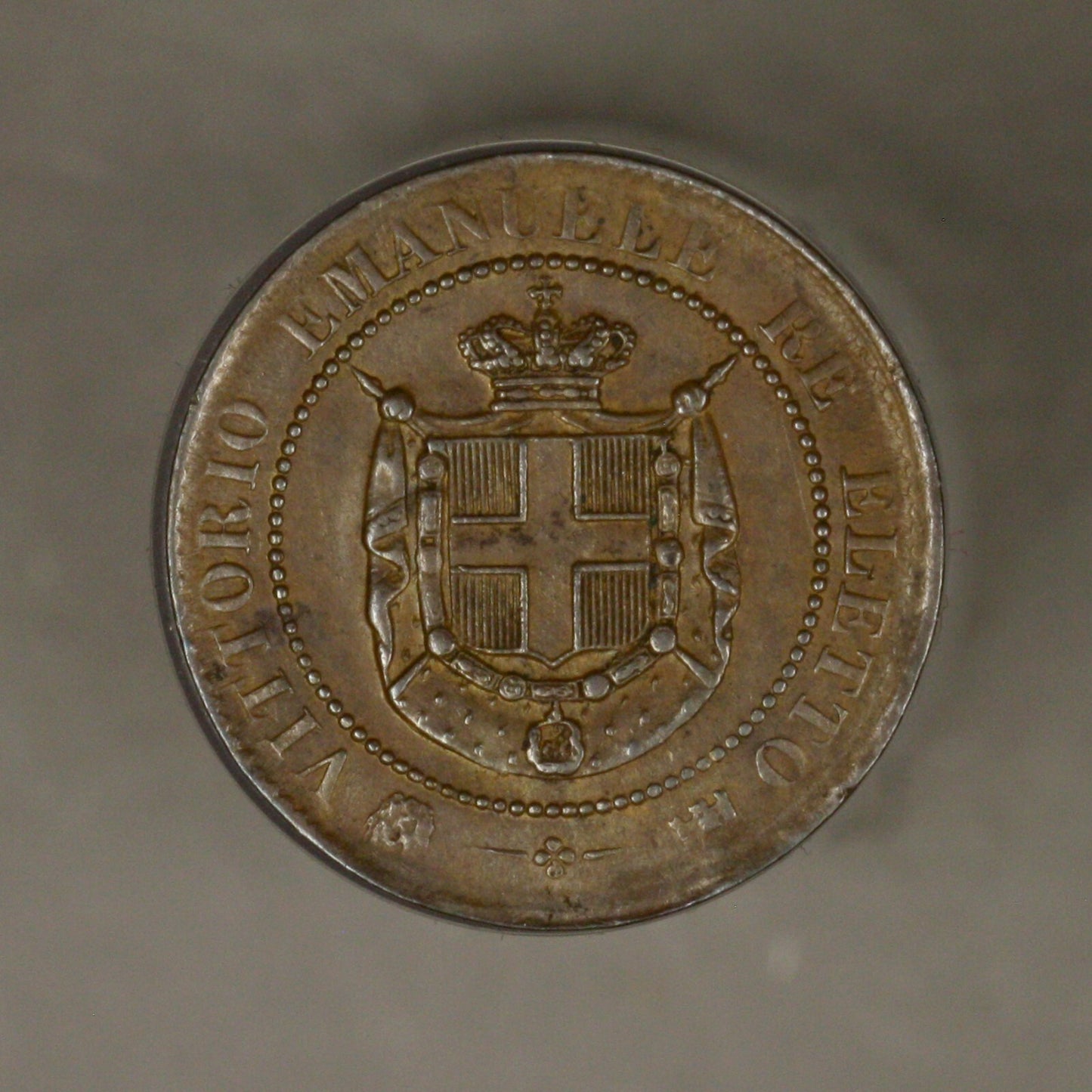 Italy Tuscany 1859 2 Centesimi AU light bend