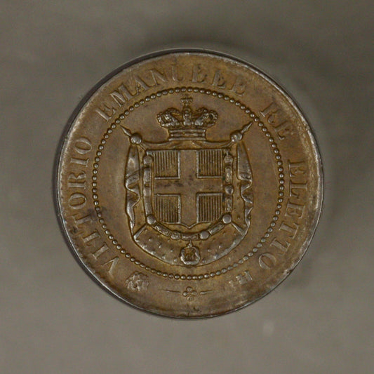 Italy Tuscany 1859 2 Centesimi AU light bend