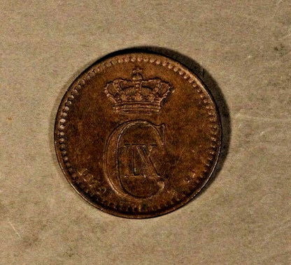 1879 Denmark 1 Ore Very Nice Higher Grade       