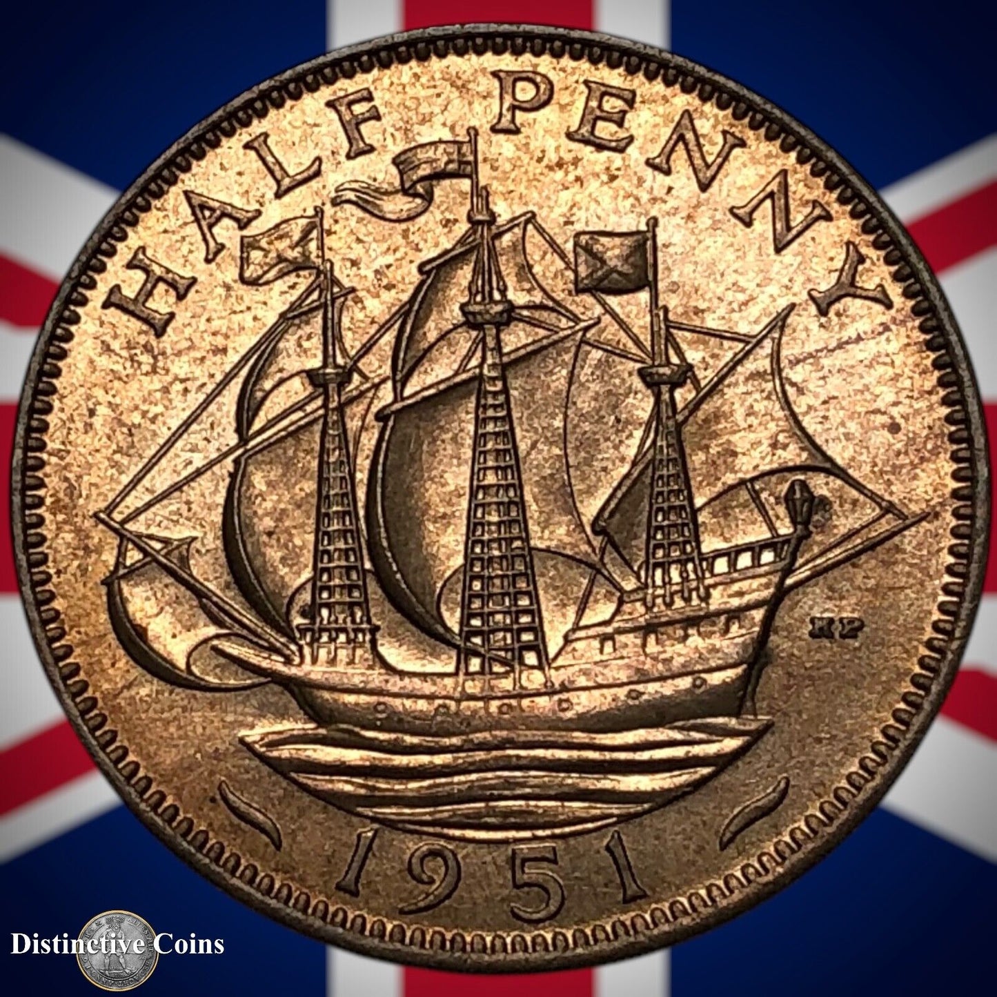 Great Britain 1951 Half Penny 1/2d GB6086