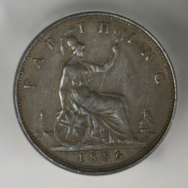 Great Britain 1886 Farthing AU  A3018