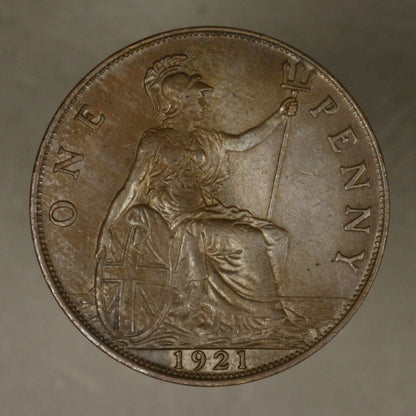 Great Britain 1921 Penny AU/ UNC