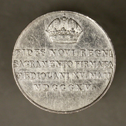 Italian State Milan 1815 Medal Francis I XF Cleaned/ Polished 