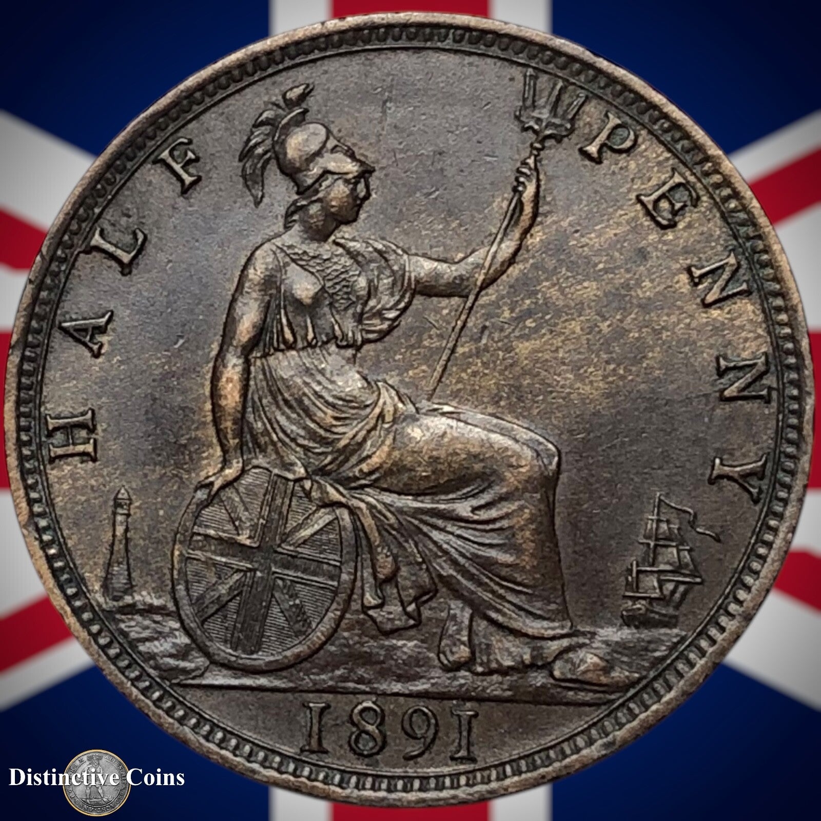 Great Britain 1891 Half Penny 1/2d GB5691