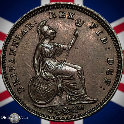 Great Britain 1827 Third Farthing 1/3 Penny GB3006