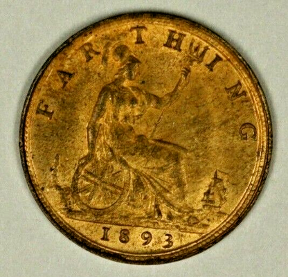 Great Britain Farthing 1893  Red Unc  A743