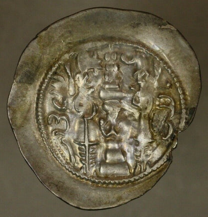 579-590 AD Sasanian Empire Silver Drachma Ohrmazd IV C017