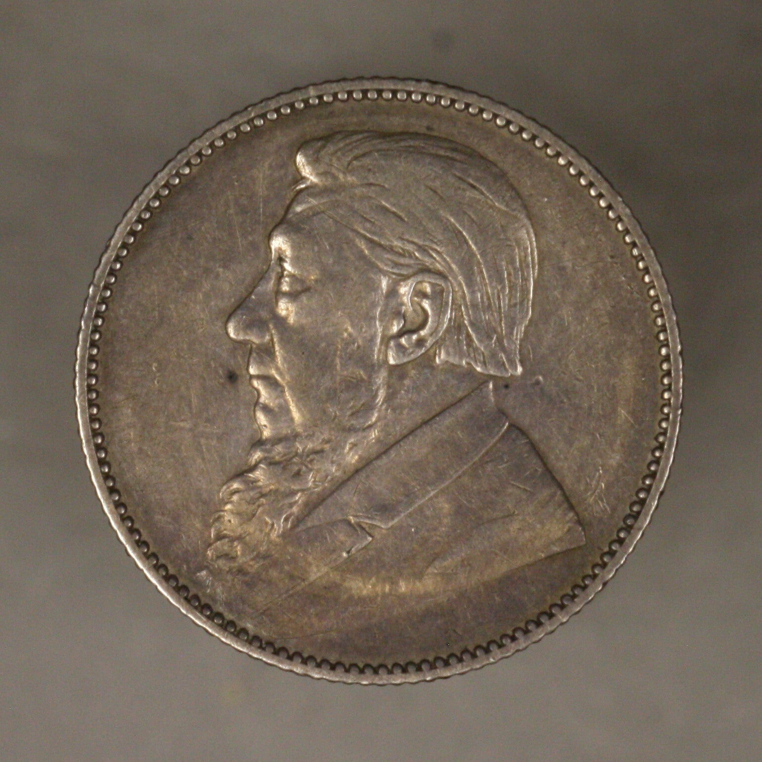 South Africa 1896 Shilling XF Toning over faint clean 