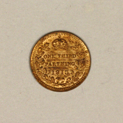 Great Britain Malta 1913 1/3 Farthing 