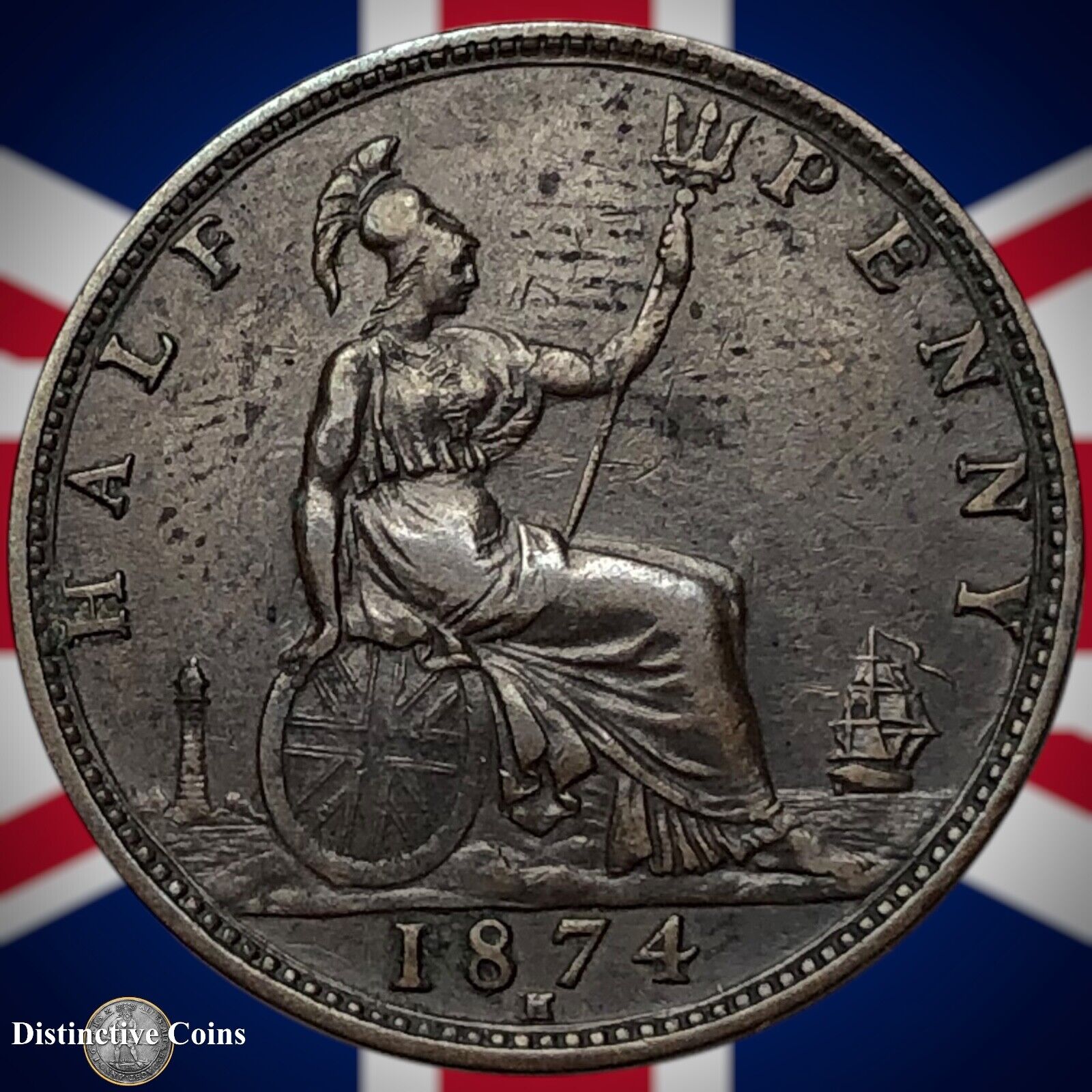 Great Britain 1874 H Half Penny 1/2d GB5510