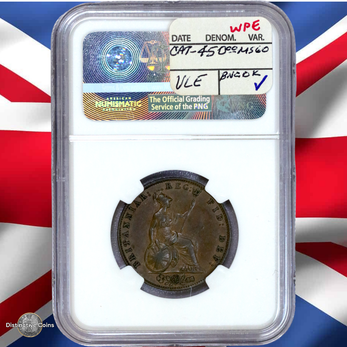 Great Britain 1838 1/2 Penny NGC AU58BN - GBS058