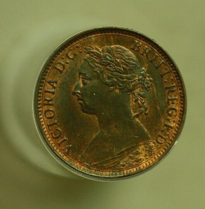 Great Britain 1881H Farthing Unc with some red   A280