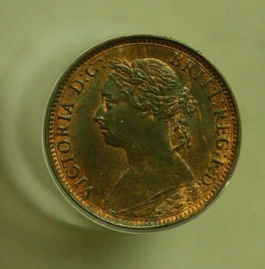 Great Britain 1881H Farthing Unc with some red   A280