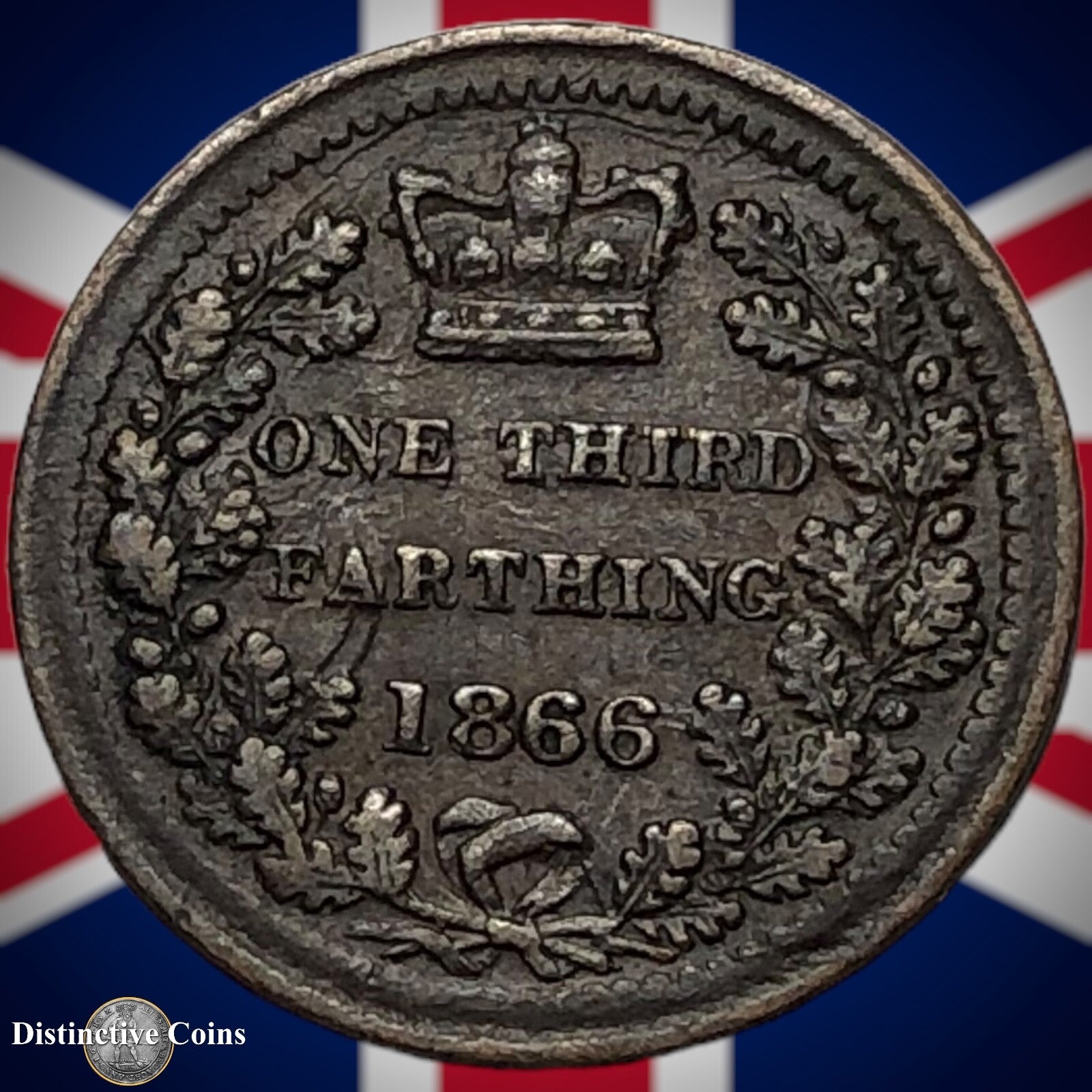 Great Britain 1866 Third Farthing 1/3 Penny GB3012