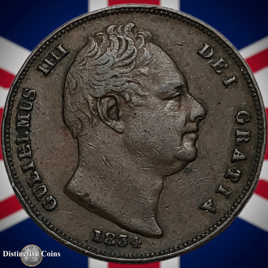 Great Britain 1834 Farthing 1/4d GB3370