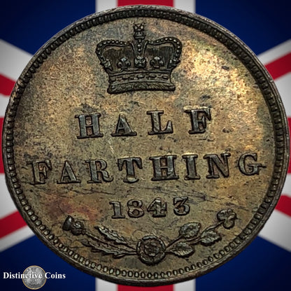 Great Britain 1843 Half Farthing 1/2 Penny GB3077