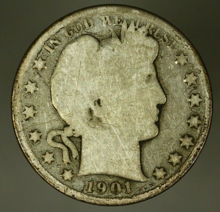 Silver Barber Half Dollar 1901-S    A765