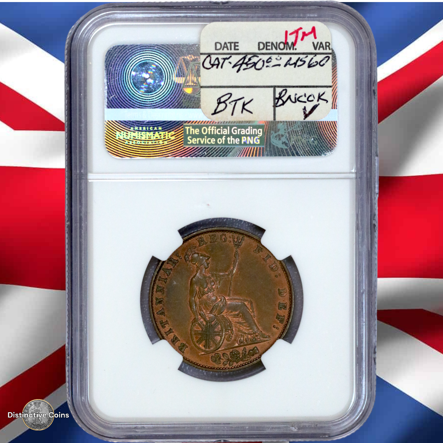 Great Britain 1851 1/2 Penny NGC Unc details - GBS067