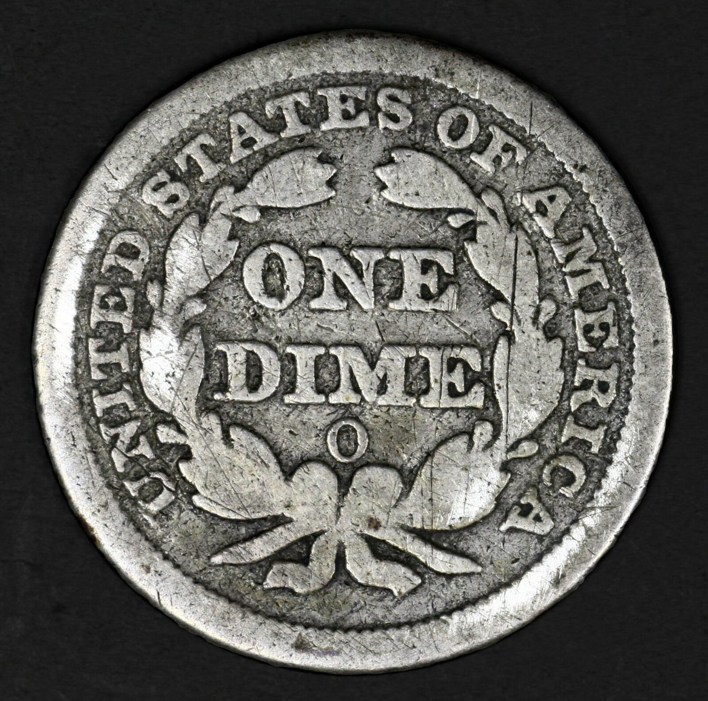 US 1856 O Seated Liberty Dime Many Scratches  A3236