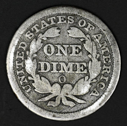 US 1856 O Seated Liberty Dime Many Scratches  A3236