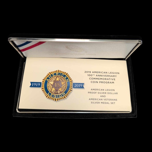 2019American Legion 100th Anniversary Commemorative Silver Dollar & Medal  D206