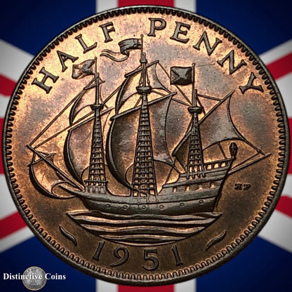 Great Britain 1951 Half Penny 1/2d GB6078